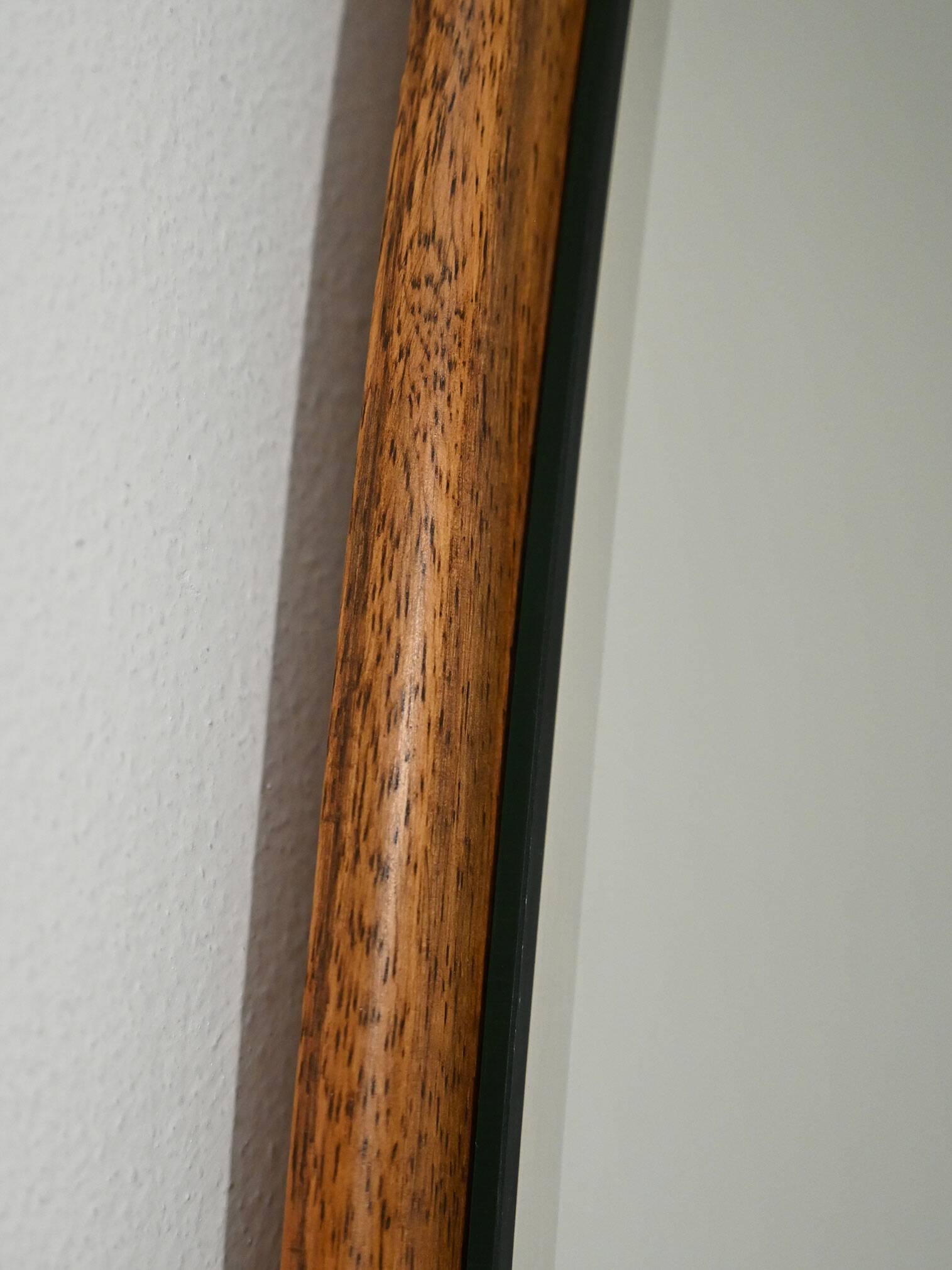 1960s Scandinavian oval mirror in oak