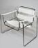 Fauteuil vintage style Marcel Breuer en cuir blanc