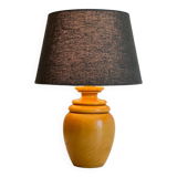 Vintage solid wood and fabric lamp