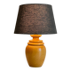 Lampe bois massif et tissu vintage