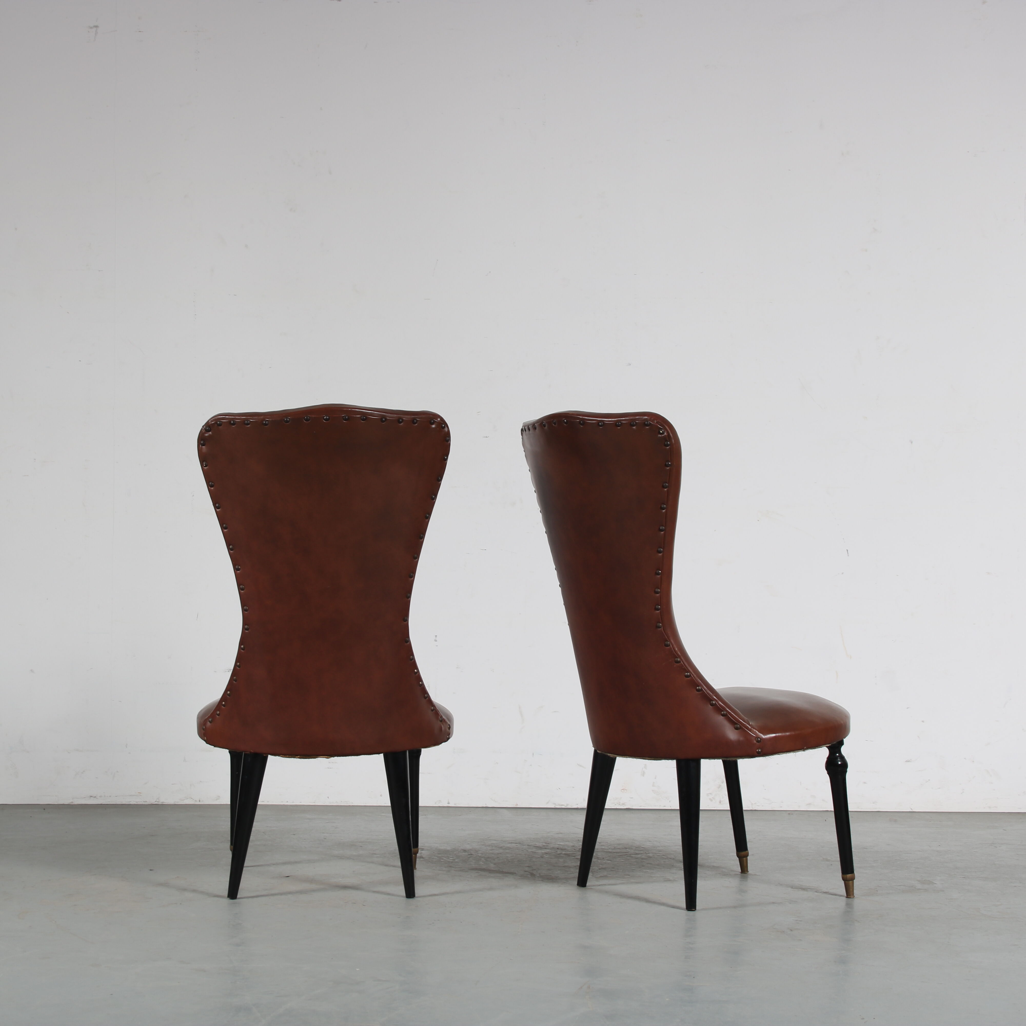 Pair of side chairs from Italy, 1950s