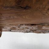 Table artisanale en orme massif, art populaire