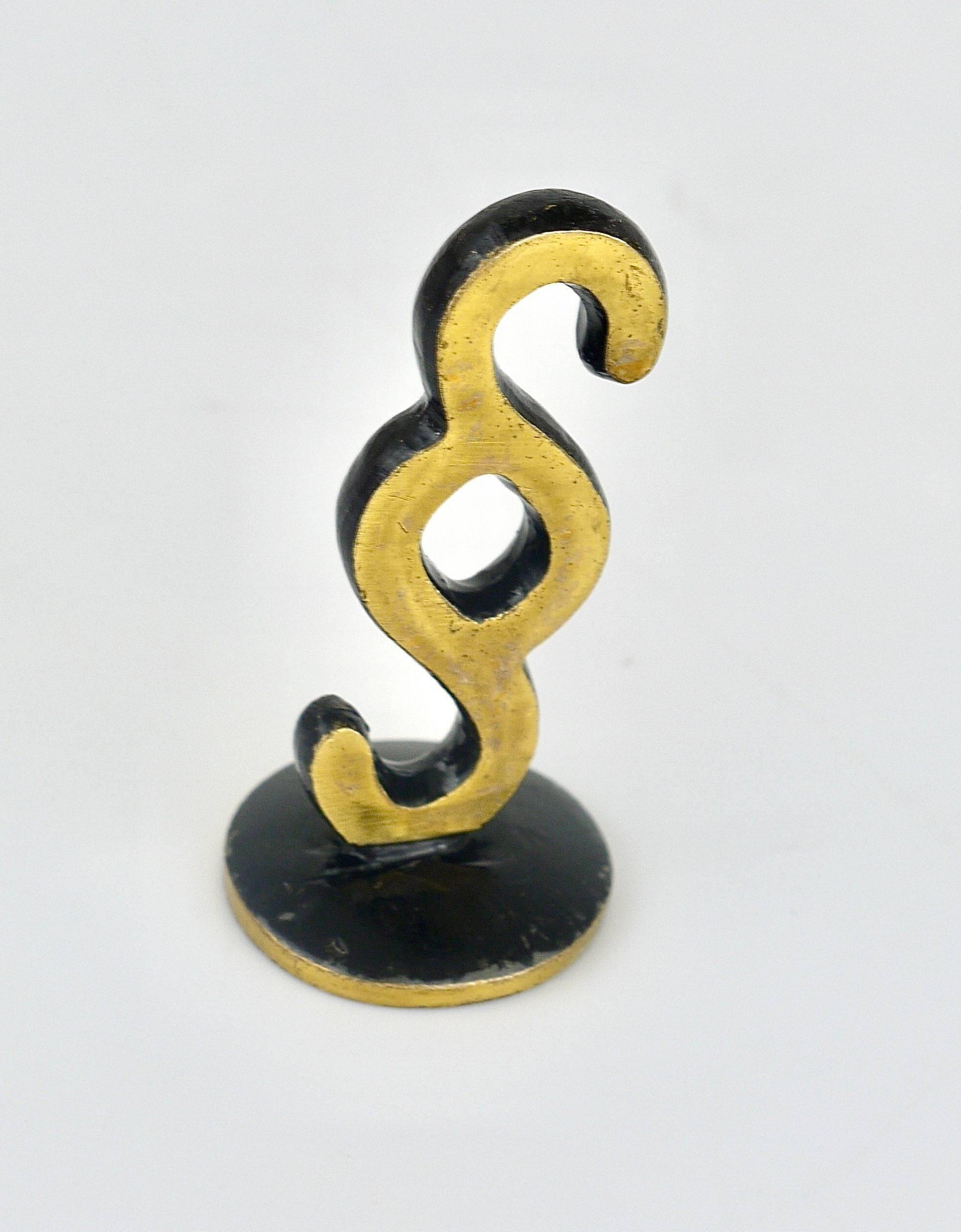 Brass sculpture of a paragraph by Walter Bosse for lawyer, Herta Baller, Austria, 1950s.