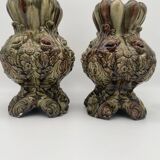 Paire de vase en barbotine ancien