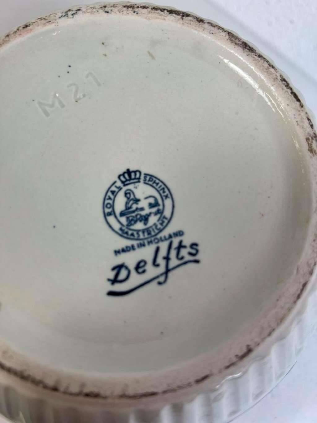 Vintage flowerpot 'delft blue'