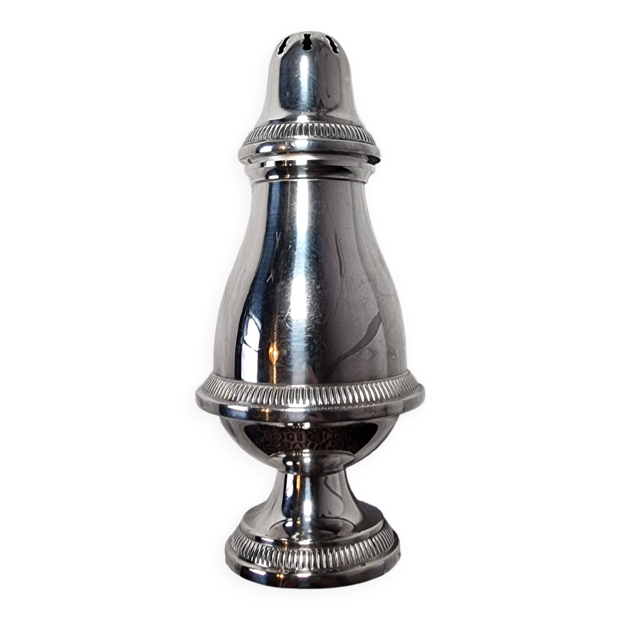 Antique 1960s English Style Silver Plated Metal Sugar Bowl