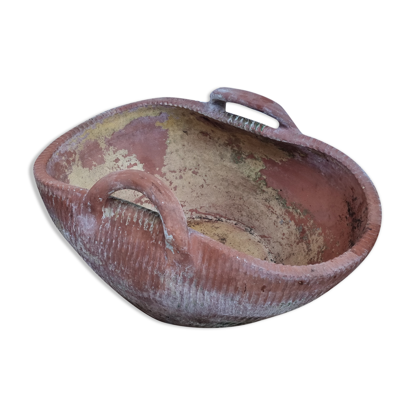 Terracotta planter "basket" with handles, 50 cm