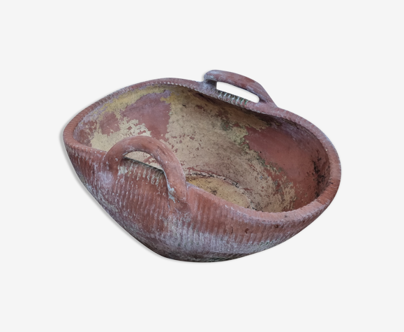 Jardinière en terre cuite "panier" avec anses, 50 cm