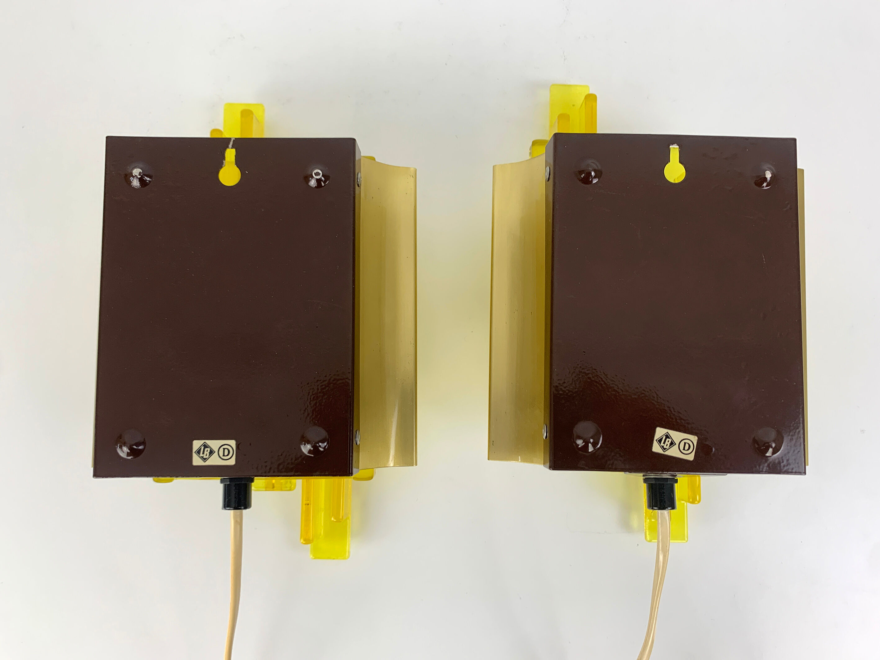 Pair appliques brutalistes, Claus Bolby for Cebo Industri, Denmark, 1970s