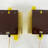 Pair appliques brutalistes, Claus Bolby for Cebo Industri, Denmark, 1970s