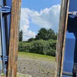 Rectangular polychrome teak mirror