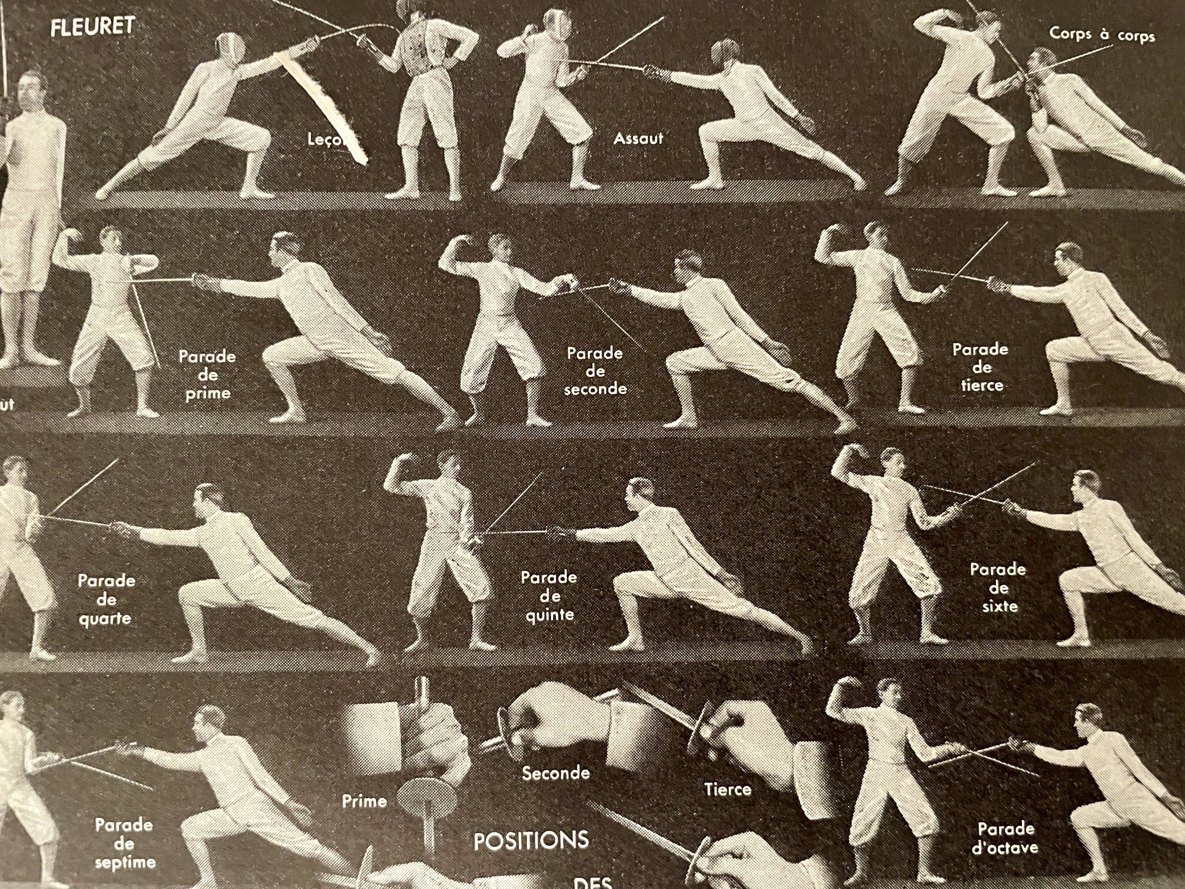 Planche photographique sur l'escrime - 1940