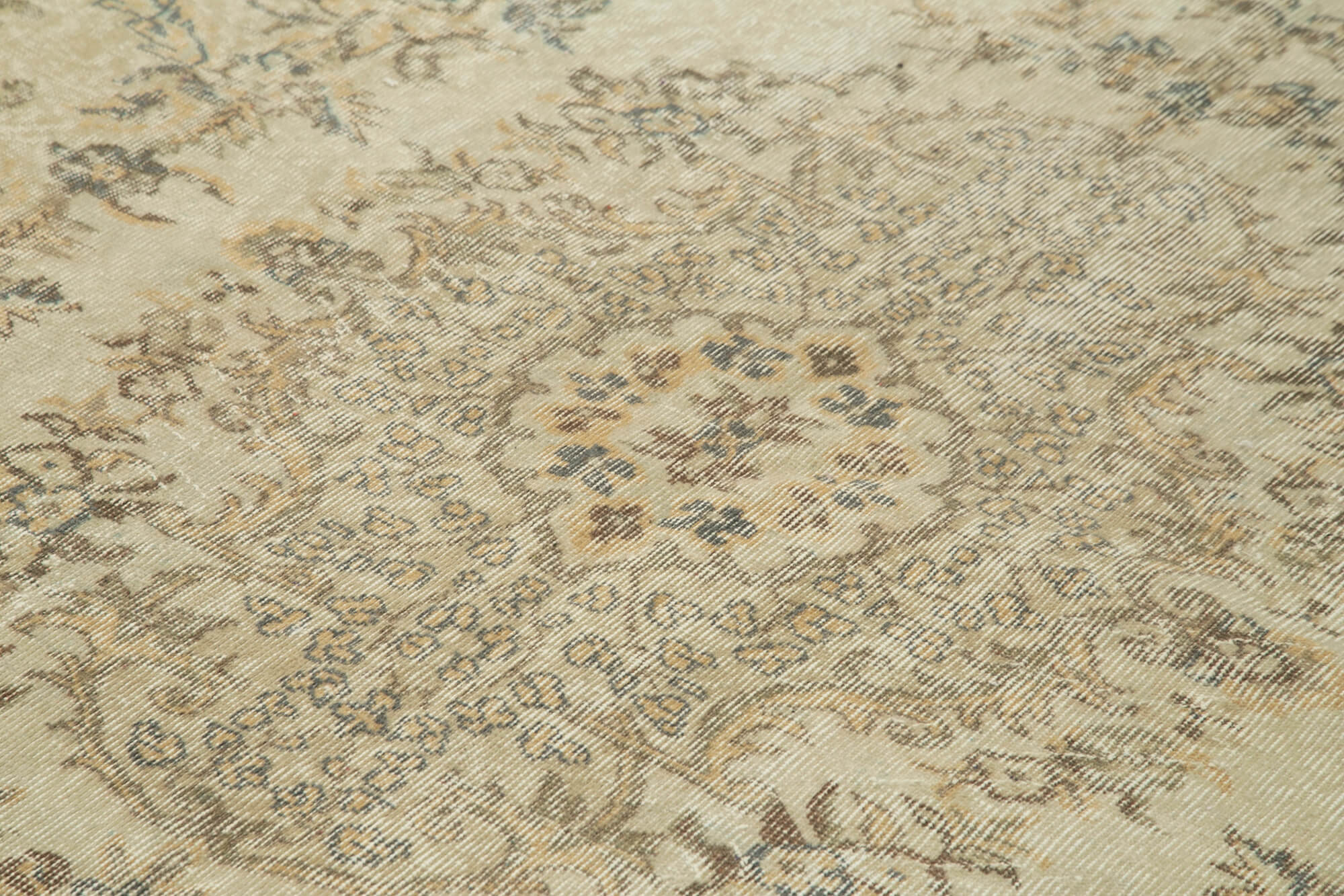 Hand-knotted decorative turkish beige carpet 202 cm x 301 cm