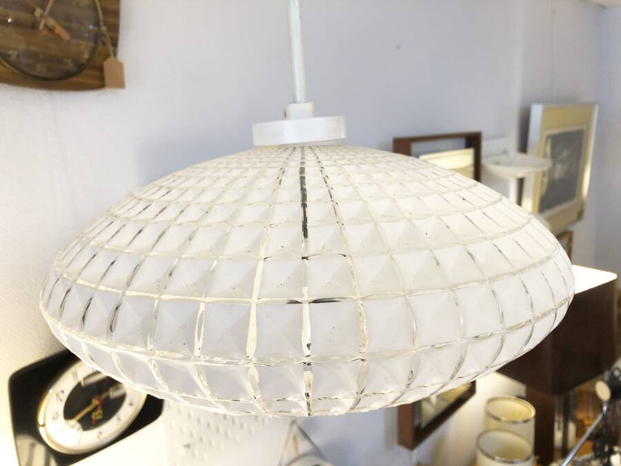 Faceted opaline pendant, circa 1960