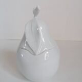 White porcelain pear sugar bowl