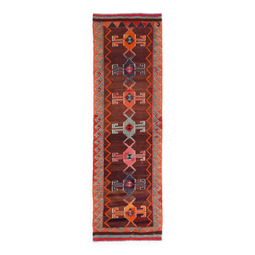 Tapis de couloir Kilim rouge