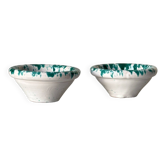 Salière et poivrière en céramique, vertes et blanches