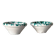 Ceramic salt and pepper shakers, green and white