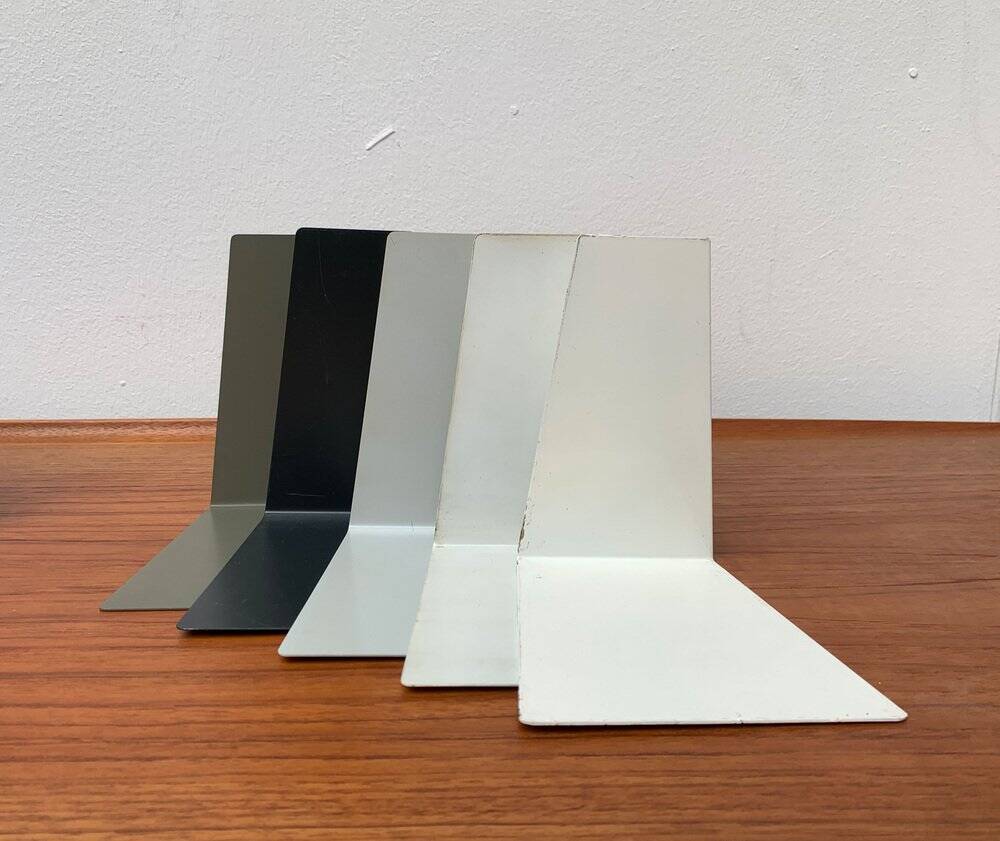 Mid-century German colourful minimalist metal bookends by Soennecken, 1960s, set of 16.
