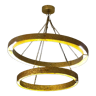 Lampe suspendue circulaire moderne à deux anneaux aluminium / laiton led chandelier plafonnier en finition or