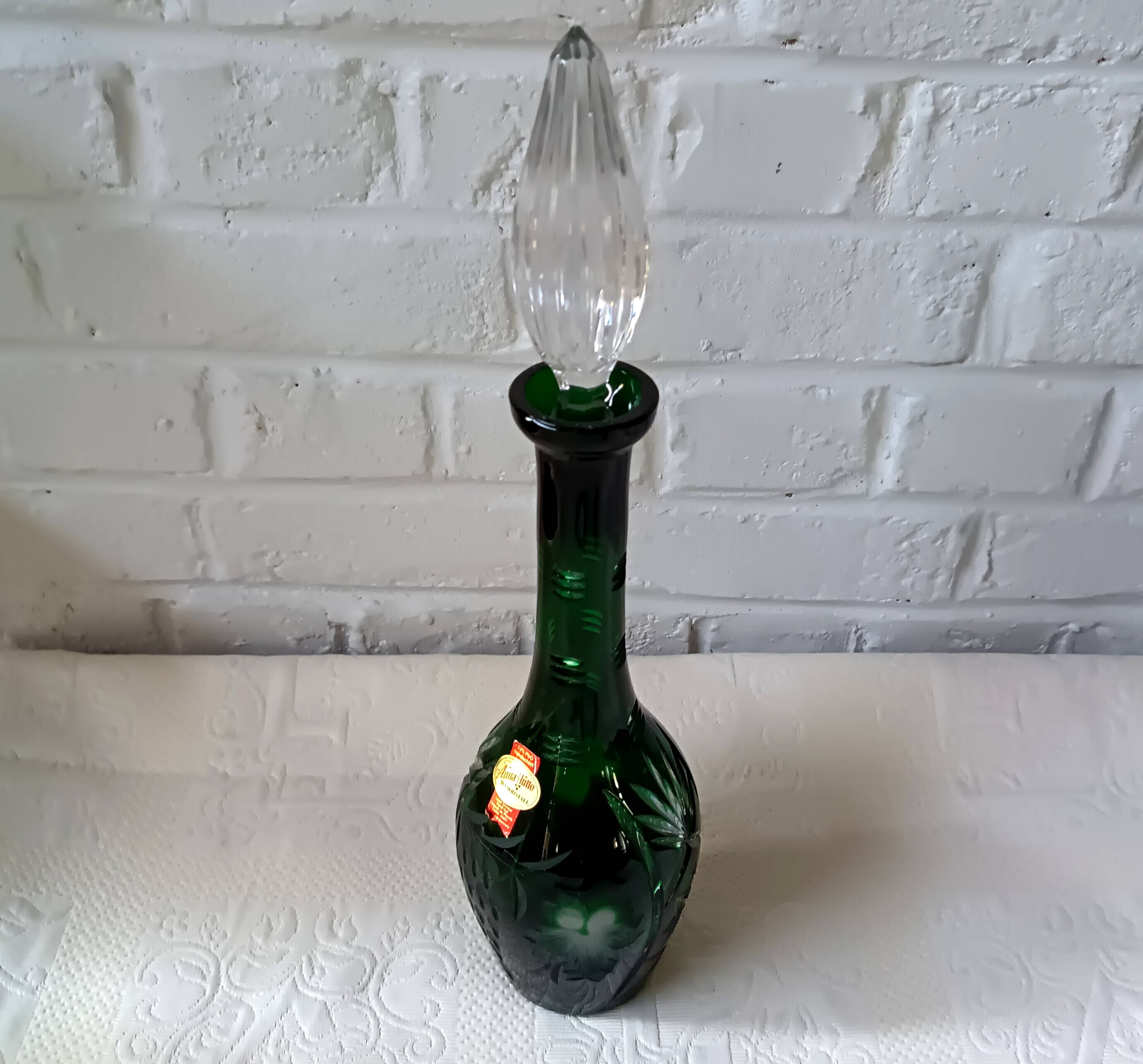 Vintage carafe, 24% double-cut crystal anna hütte bavaria