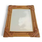 Miroir en bambou et rotin des années 1960 dans le style de la Côte d'Azur