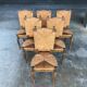 Chaises avec jonc en bois de chêne, France années 1950, Set de 6