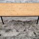 Double school desk, wood and metal, vintage, 60s