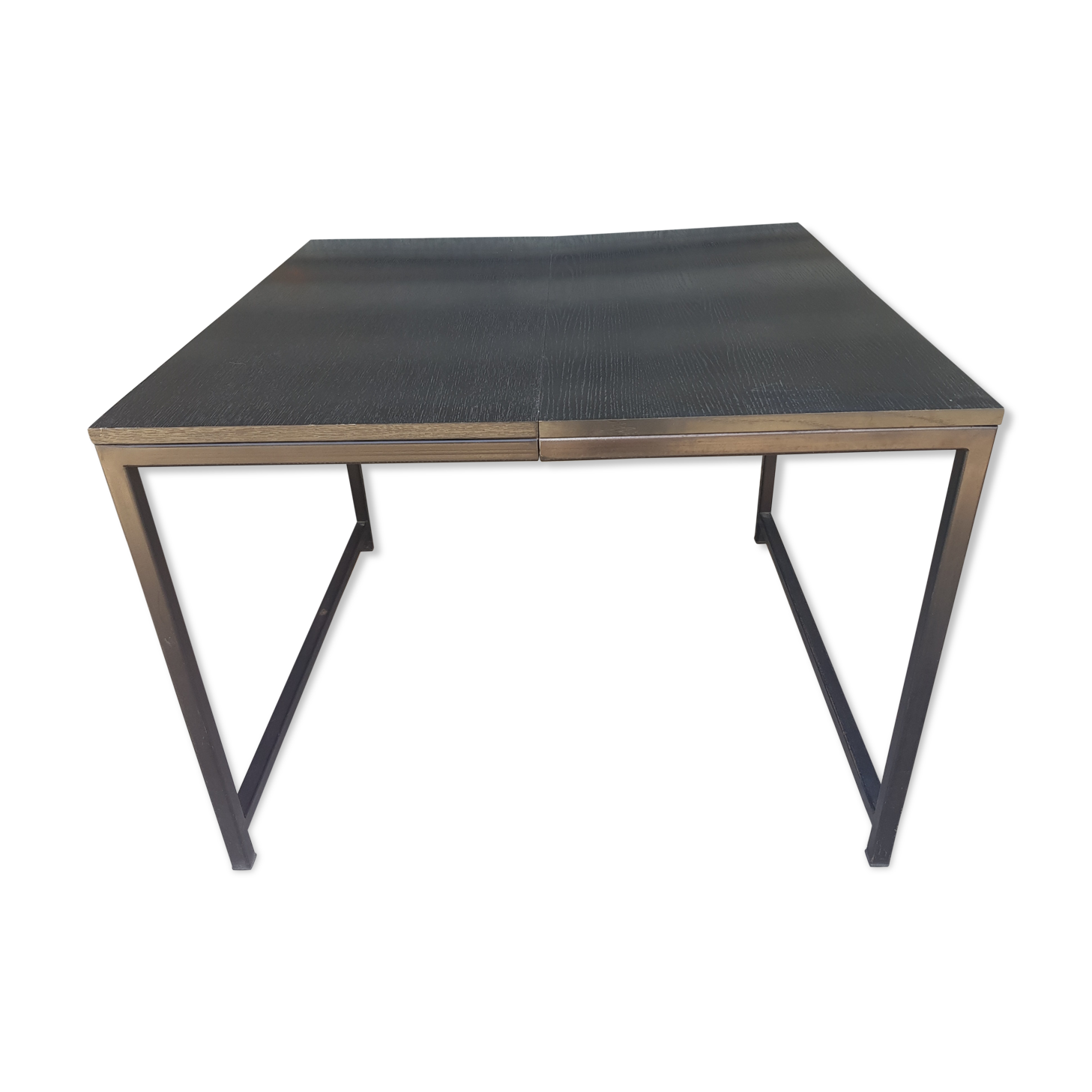 Table design industriel carrée extensible noire