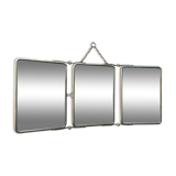 Barber triptych mirror beveled 51 x 22 cm