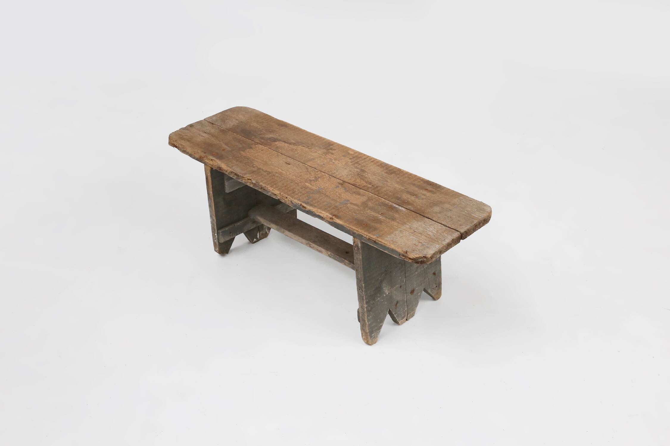 grey wooden bench, France ca 1890