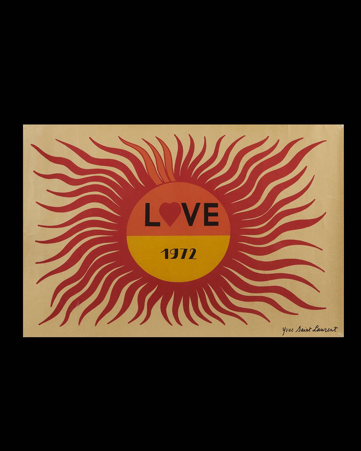 Lithograph Poster YSL Yves Saint Laurent - LOVE 1972