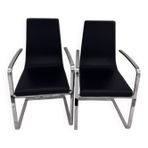 Chaises cuir noires