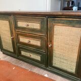 Large wooden and rattan furniture