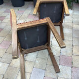 Armchair and 2 Baumann chairs in vintage velvet