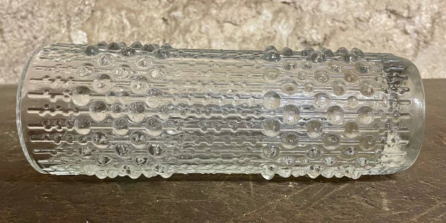 Vintage molded glass vase – Sklo Union (Czechoslovakia), 1960s/