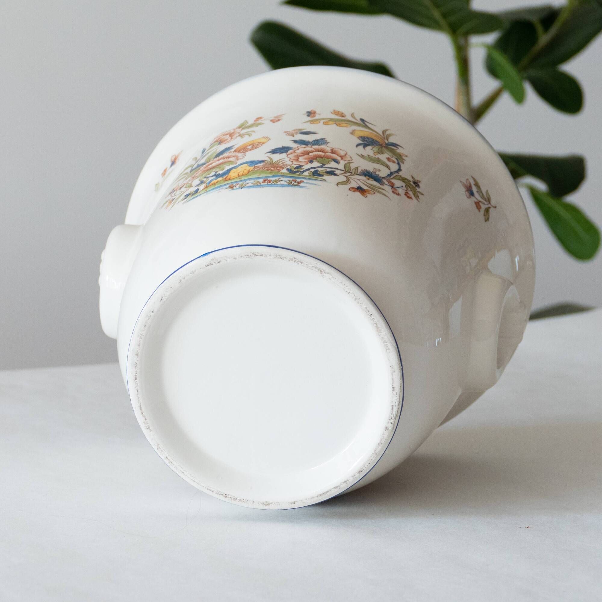 Ceramic bucket decoration flowers bird and butterfly
