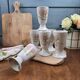 Set of 6 vintage porcelain mazagrans L'Hirondelle Ombellia, exclusive decoration.