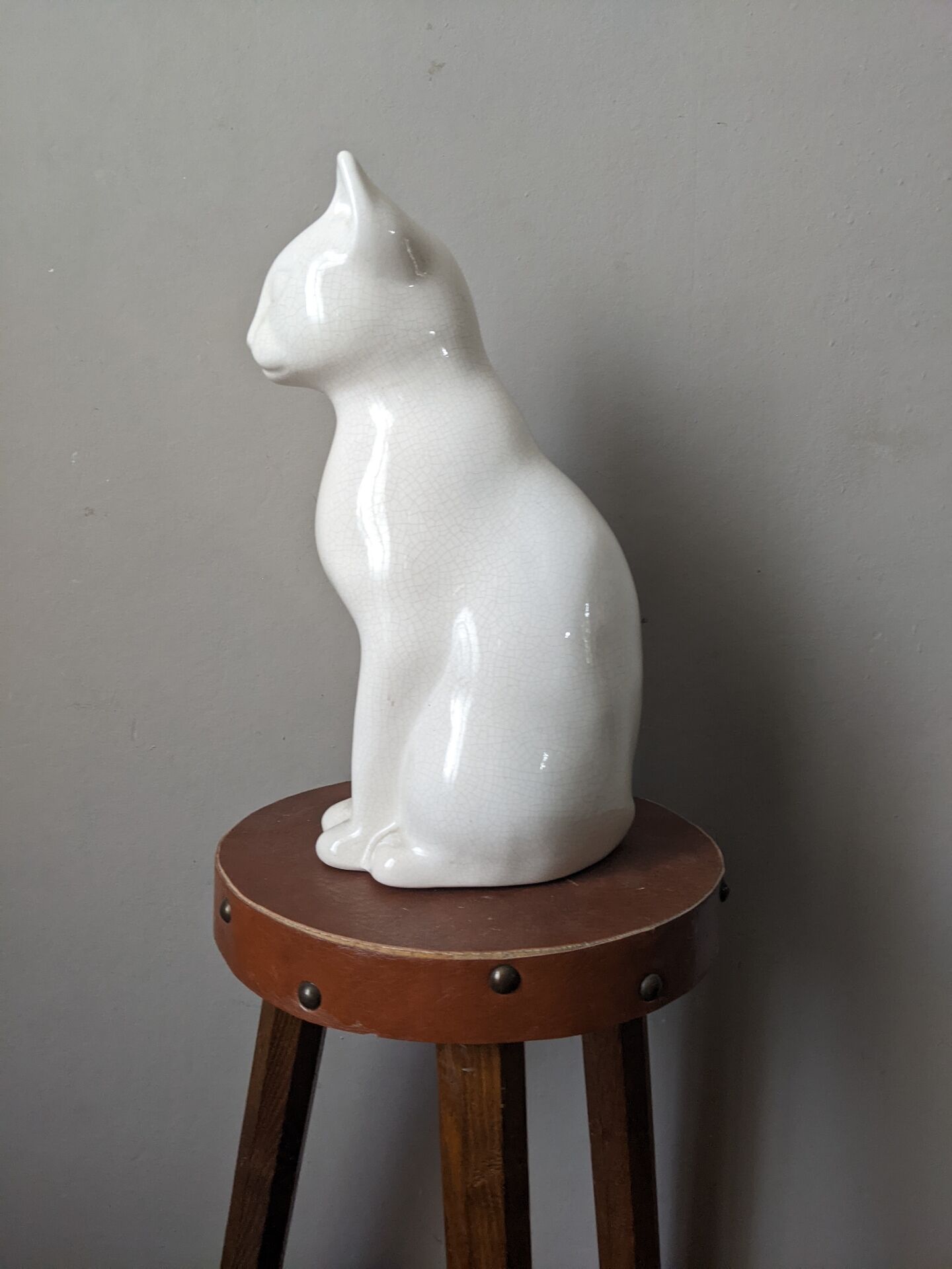 Chat en céramique sculpture artisanale