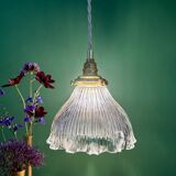Vintage Holophane Glass Pendant Lampshade (HU1)