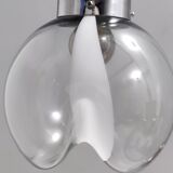 Murano glass and varnished metal 3-light pendant by Toni Zuccheri for Venini