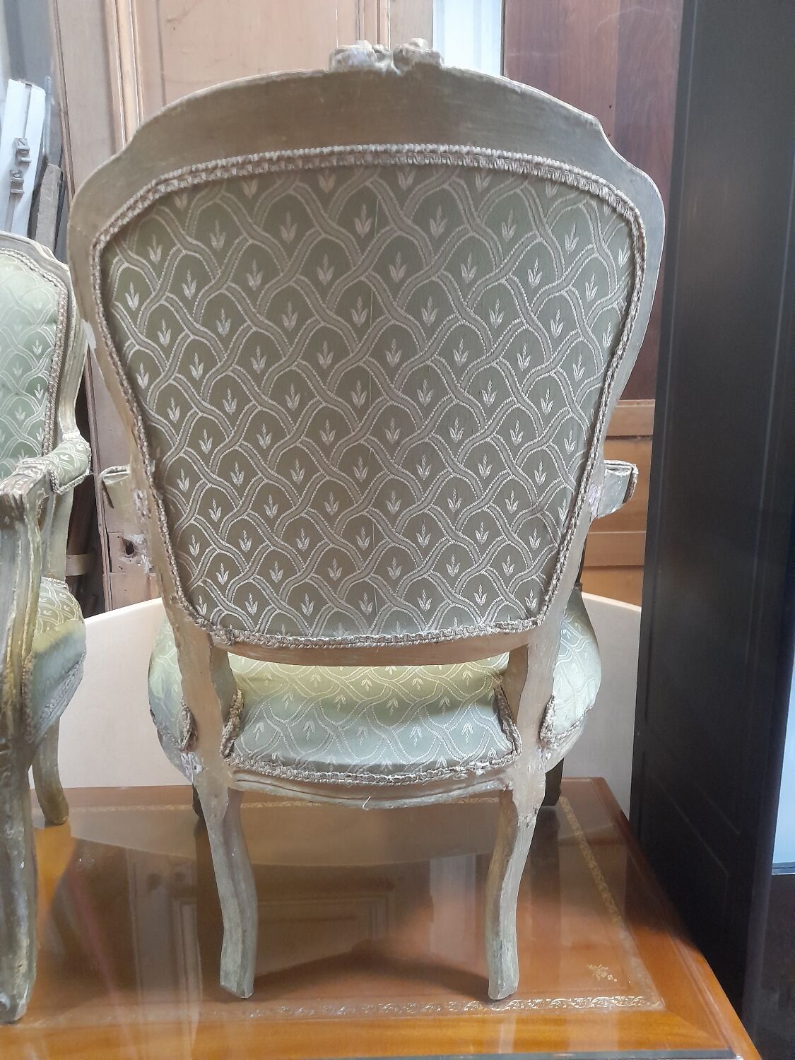 Pair Louis XV style convertible armchairs