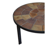 Modern Danish coffee table in steel and ceramic tiles by Sallingboe from the 1970s.