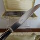 24 Art Deco style stainless steel knives - 12 desserts and 12 cheeses - In boxes