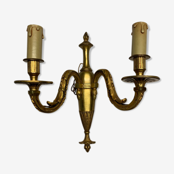 Louis XVI style wall lamp in gilded bronze