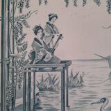 Creil and Montereau trivet with Japanese decor