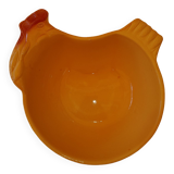 Saladier plat céramique poule jaune vintage