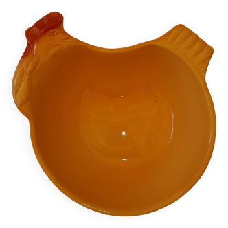 Vintage yellow hen ceramic dish salad bowl