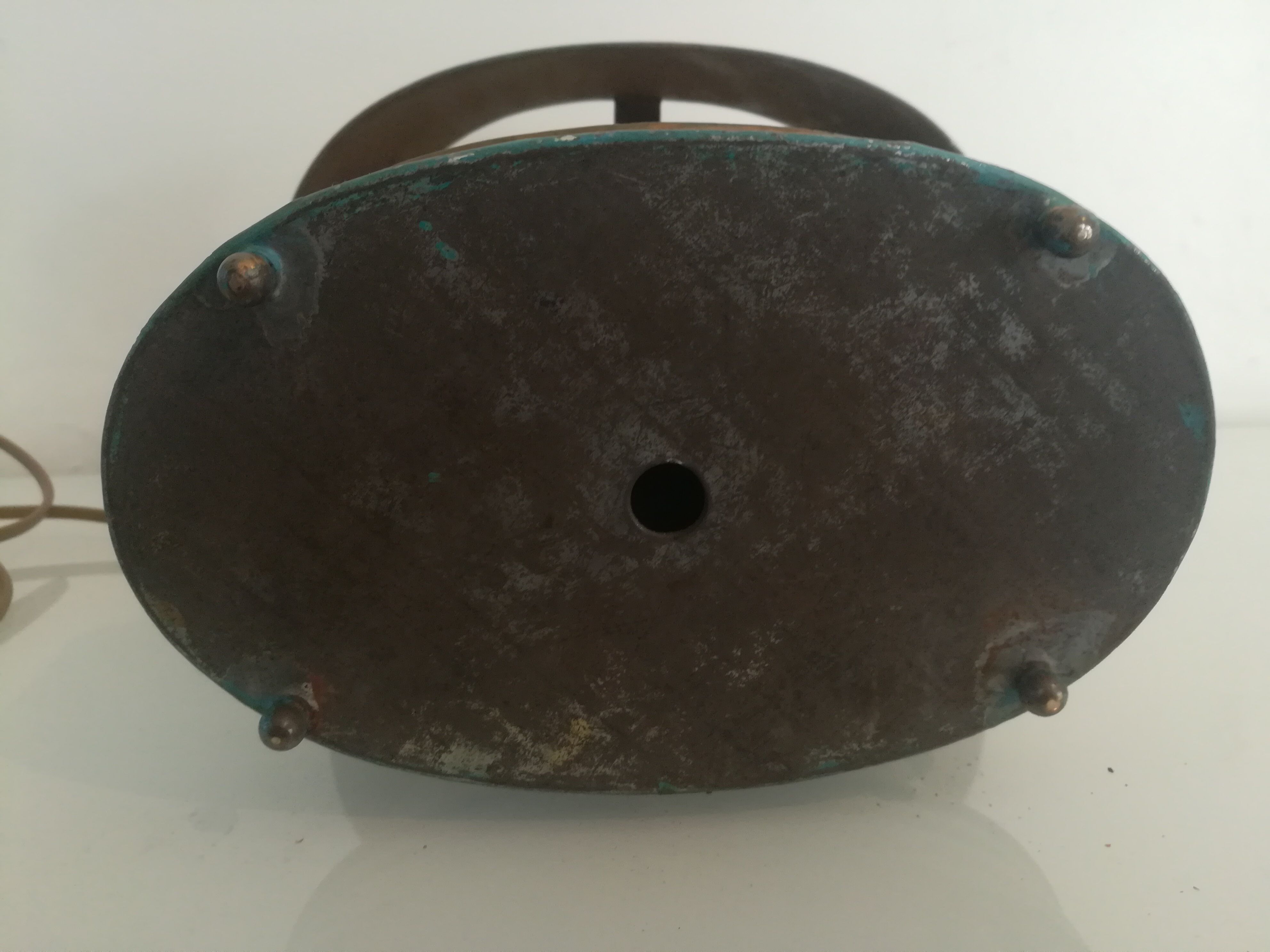 Painted metal hot water bottle lamp