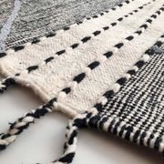 Moroccan Berber kilim Zanafi black and white 3.10x1.80m